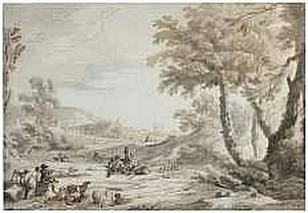 Paesaggio animato - attribuito